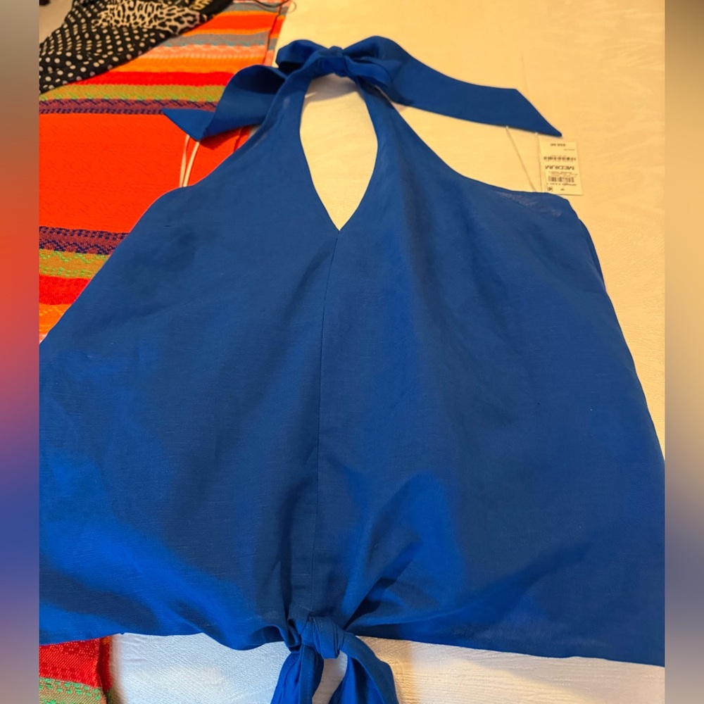 INC royal blue halter top size M